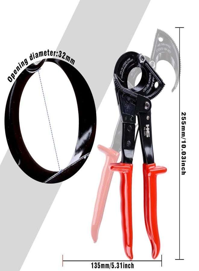 HKS Ratchet Cable Wire Cutter Heavy Duty for Cutting Electrical Aluminum Copper and Multi-core Cables up to 240mm²(AWG 500MCM) - Image 3